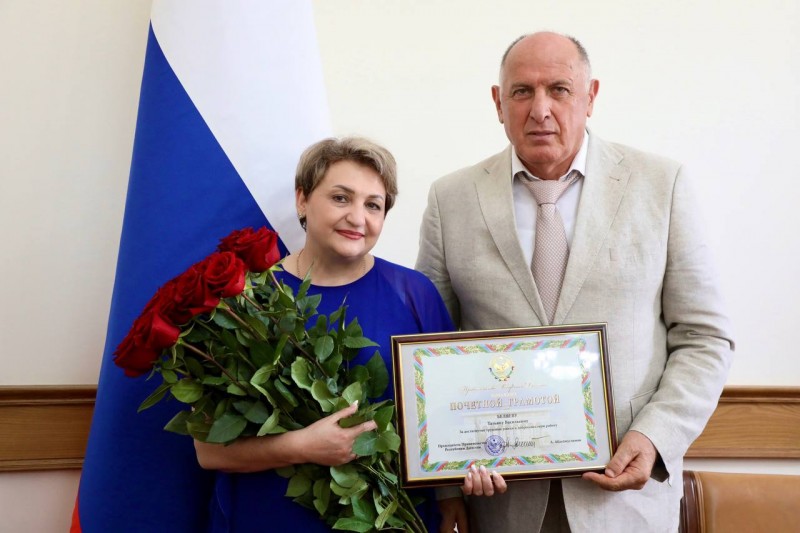 Татьяна Беляева награждена Почетной грамотой Правительства Республики Дагестан