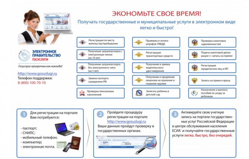 Государственные услуги, предоставляемые в электронном виде через портал госуслуг