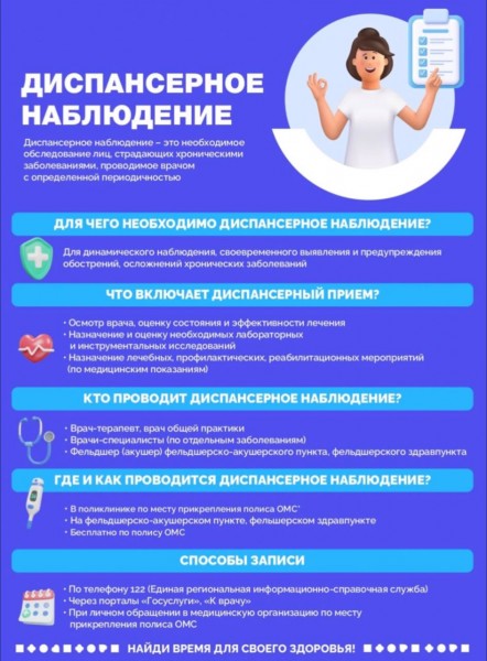 Для записи на приём нужно состоять на диспансерном учёте