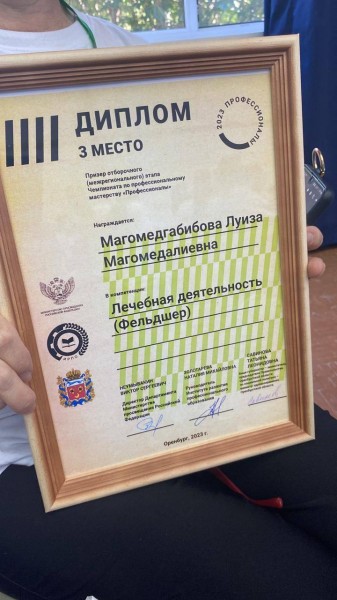 Студентка Дагестанского базового медицинского колледжа стала призёром престижного конкурса - Файл 1