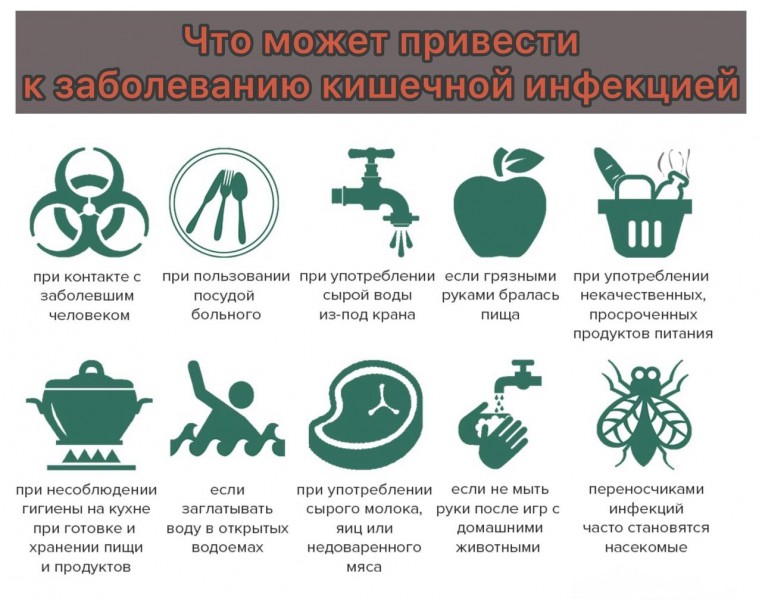 Что может привести к заболеванию кишечной инфекцией
