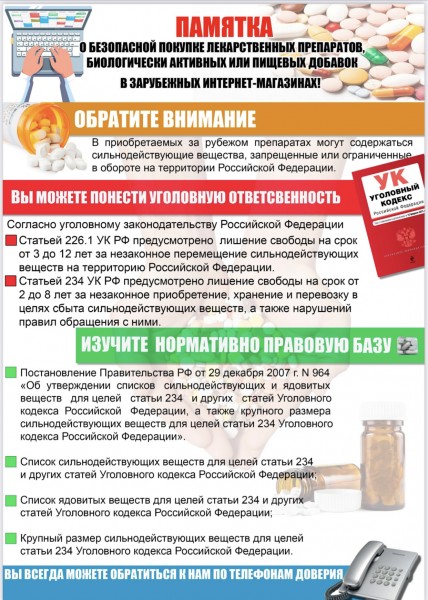 Памятка по безопасному приобретению лекарственных средств