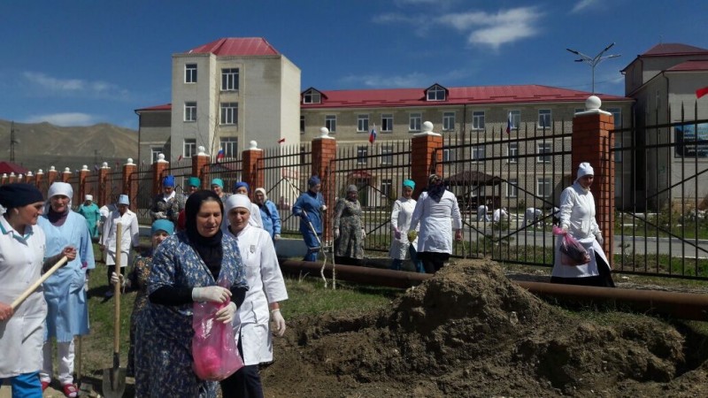 Коллектив Минздрава РД  и медицинские работники присоединились к весеннему субботнику - Файл 12